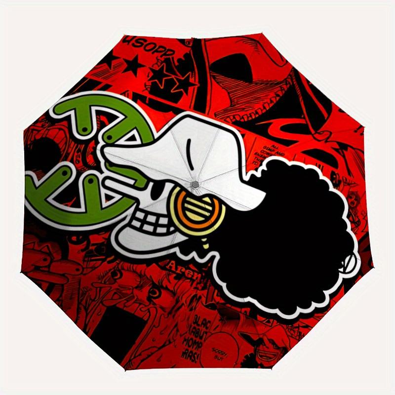 

1pc One Piece Skull Automatic Folding Umbrella with 8-Rib Compact & Lightweight Design, Self-Opening/ Closing025