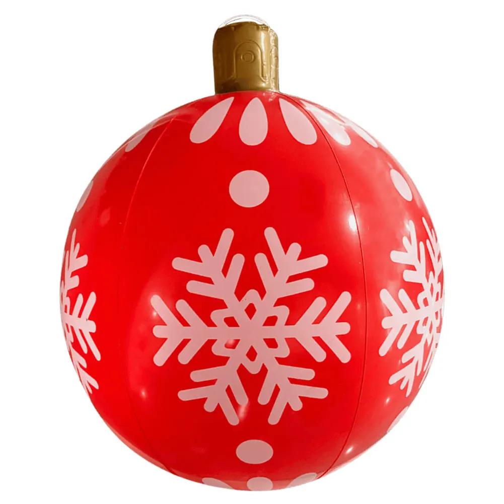 PVC Inflatable Christmas Ball Garden Decoration Ornaments Ball 60CM Xmas New Years Party Atmosphere Ball Yard Lawn Porch Decor