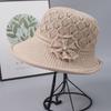 Sun Protection Sun Hat Breathable Weave Bucket Hat Lightweight Flower Pearl Woven Hat  Unisex