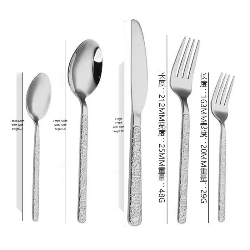 High-End 5-Piece Stainless Steel Western Cutlery Set: Knife, Fork, Dessert Spoon
