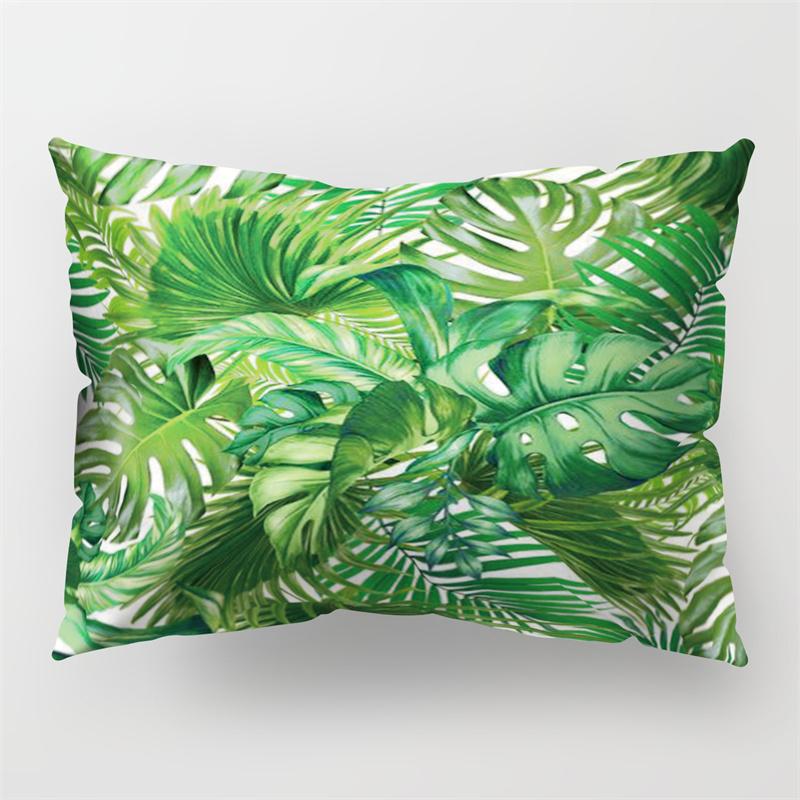 30x50cm Tropical Plant Polyester Pillow Cases Sofa Chair Living Room Home Decoration Green Leaves Plant Sunflower Pillowcase