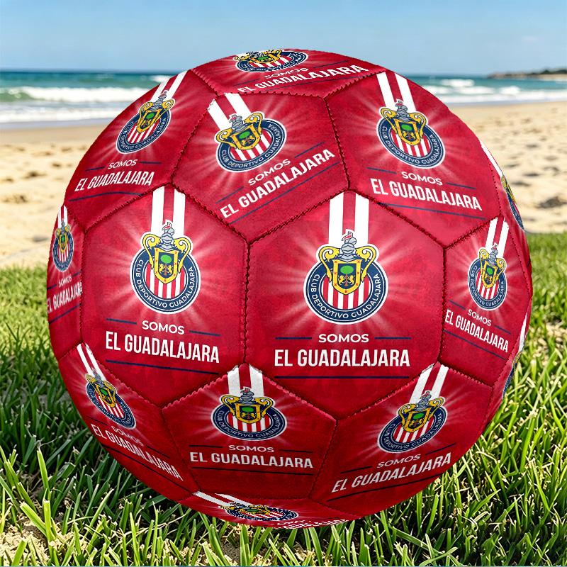 Club Deportivo Guadalajara Print Size 5 Soccer Ball, PU Wear Resistant Football for Match Training and Daily Practice, Birthday Gift for Soccer Fans