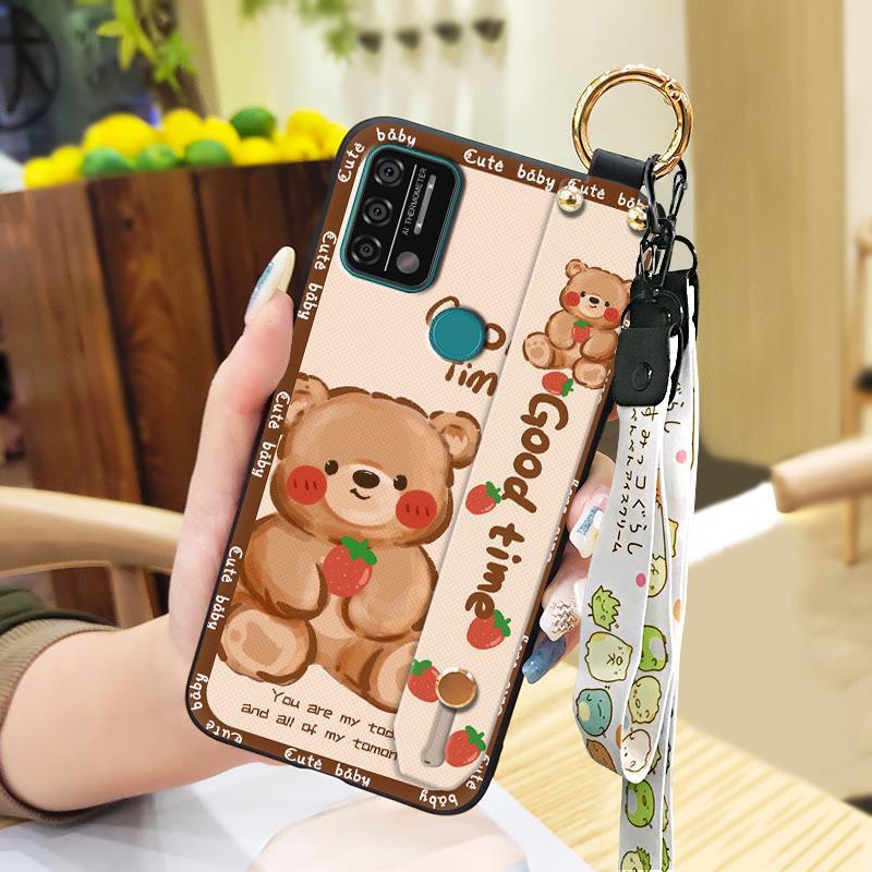 Durable Cute Phone Case For UMIDIGI A9 Back Cover Wristband Anti-knock Fashion Design Anti-dust Phone Holder Ring