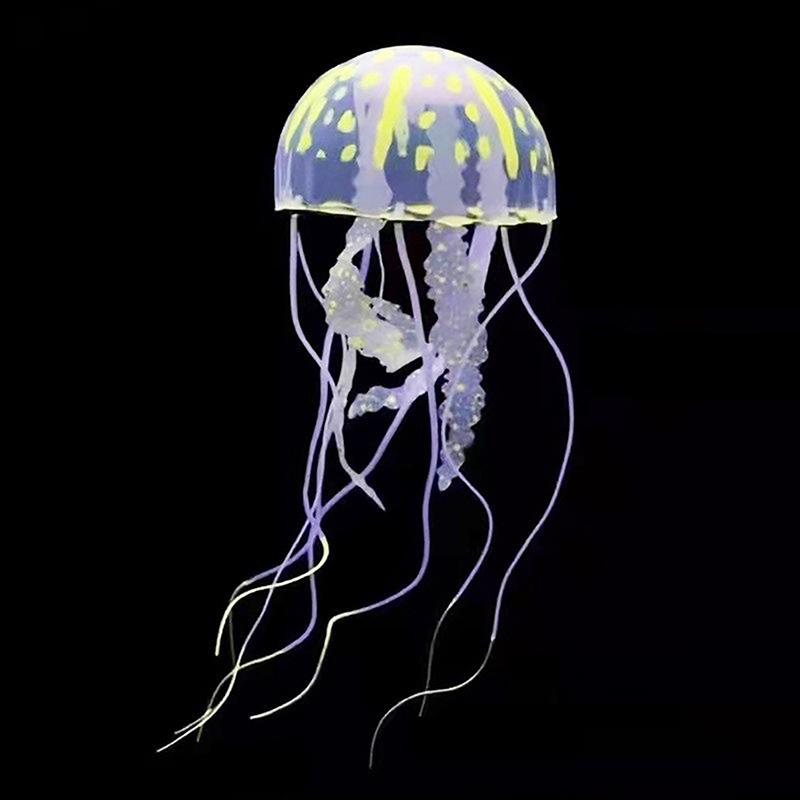 Colorful Artificial Glowing Effect Jellyfish Fish Tank Aquarium Decor Ornament