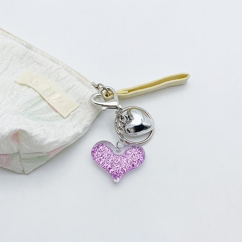 

Cute Heart-Shaped Pendant Keychain Fashion Simple Bag Charms And Car Ornaments фиолетовый