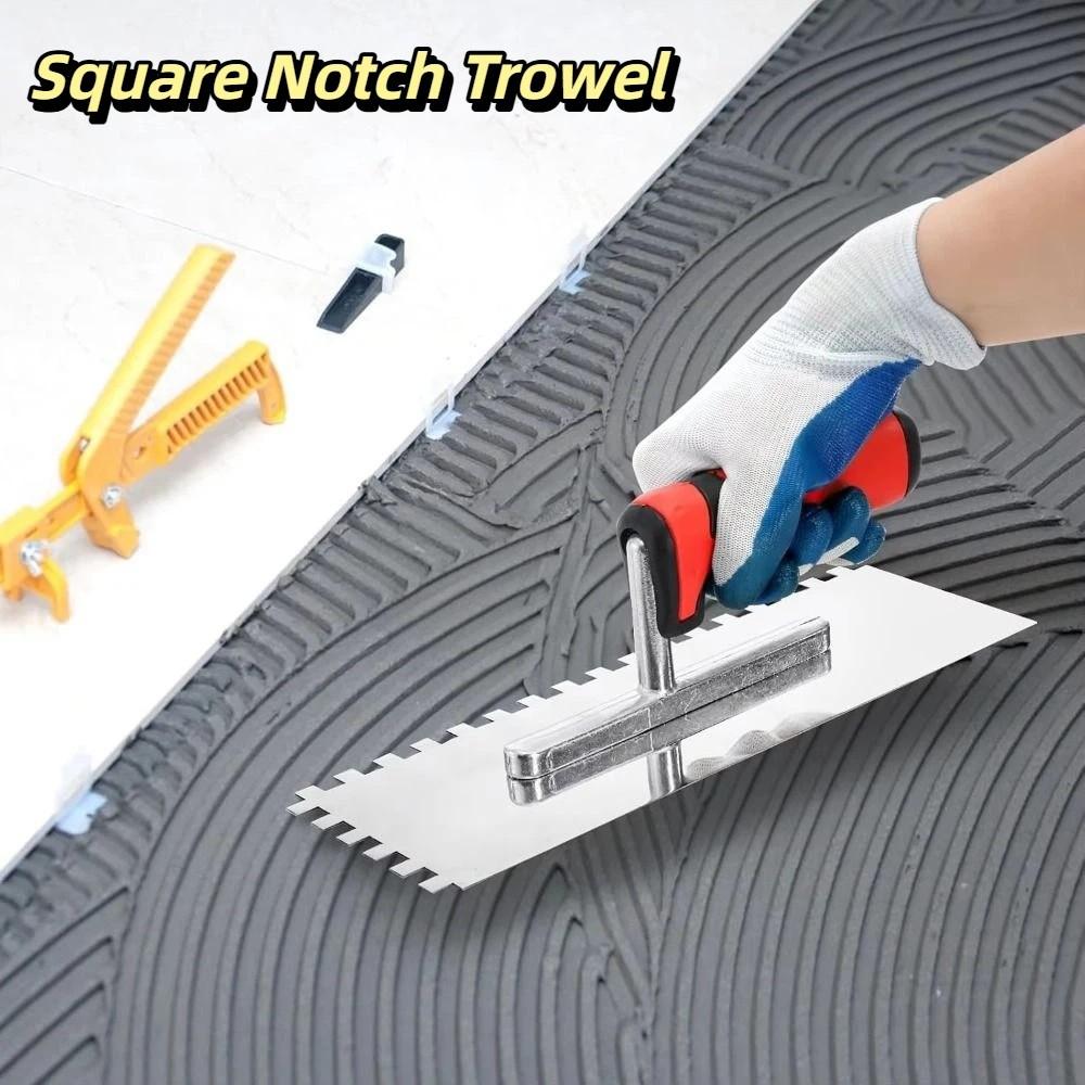 3 PEZZI Cazzuola Metallica Resistente Manico Ergonomico Cazzuola in Acciaio Inossidabile Cazzuola per Muratura Lavori con Piastrelle