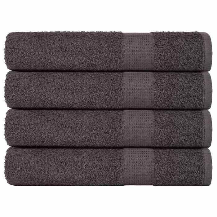 VidaXL Towels 4 Pcs Anthracite 100x200 Cm 360 G/m² 100% Cotton, Beach Towel, Guest Towel, Large Towel 136698