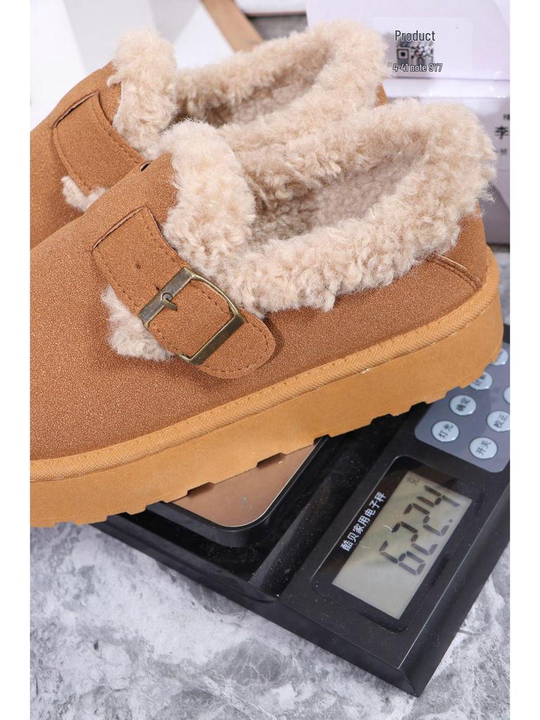 Women's Retro Snow Boots Fleece-lined Moccasins, 2025 Thick-soled Slip-on Winter Shoes.