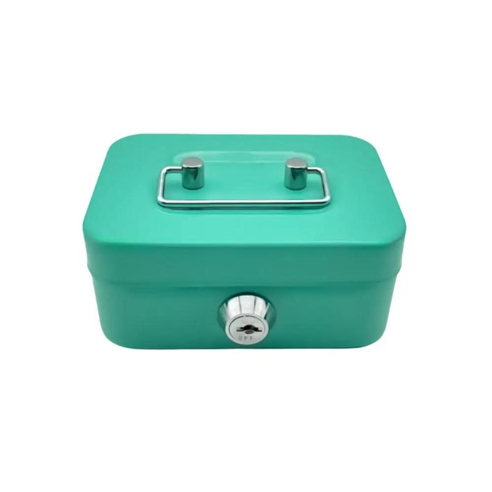 11,5*8,5*5,8 cm Cassaforte Portachiavi con Maniglia Cassetta di Sicurezza Metallica Piccola Cassetta di Contenimento Contanti con Maniglia Coperchio Chiusurabile Organizzatore di Denaro Bambini