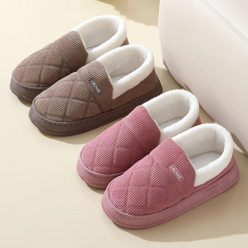 Women's & Men's Winter Slippers Heavy-Duty Thick-Soled Warm Indoor Outdoor House Shoes with Sole