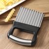 Cortador de Batatas Vertical de Lâmina Afiada Fácil de Limpar Corte Batatas Fritas Onduladas Aço Inoxidável Cabo Ergonômico Fatiador Ondulado para Lanchonete