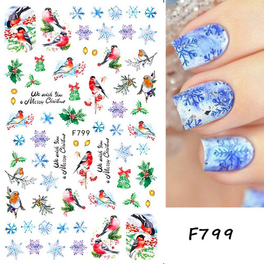

Christmas Manicure Xmas Tree Elk Nail Art Decor Nail Decal Nail Accessories Christmas Nail Sticker F799