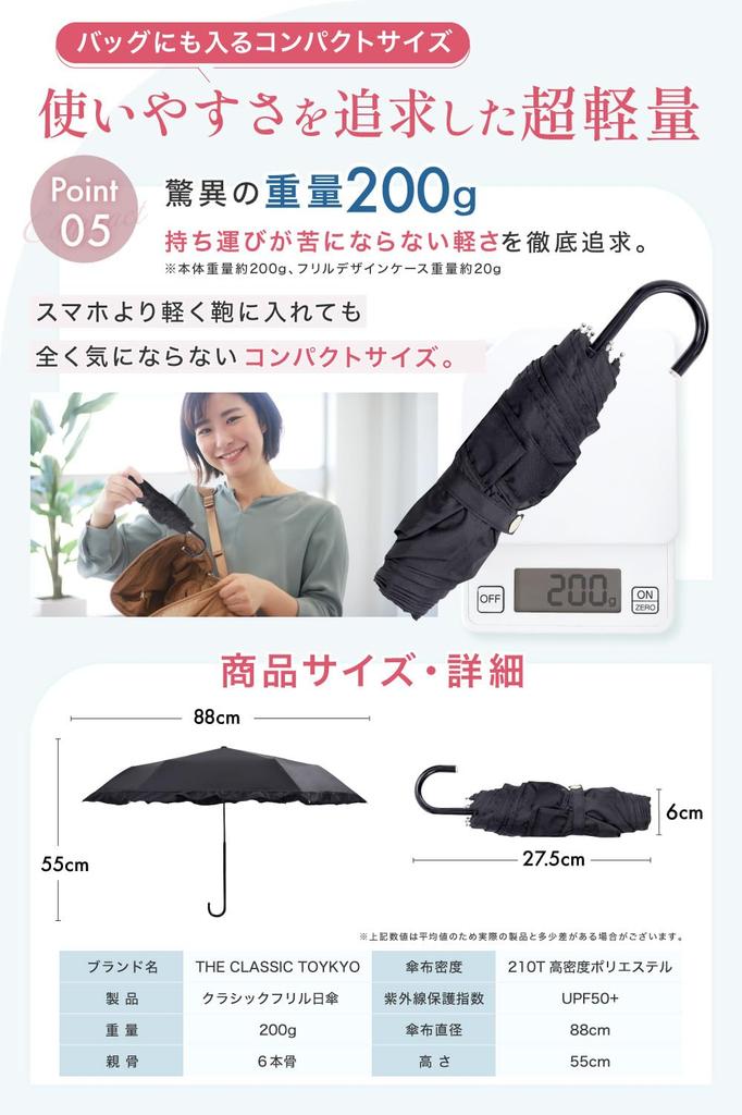 by an active Classic Ruffle Ultra Folding UV JIS Certified by a Domestic Completely For Both Sunny and Rainy Compact 200g Classic [Supervised
