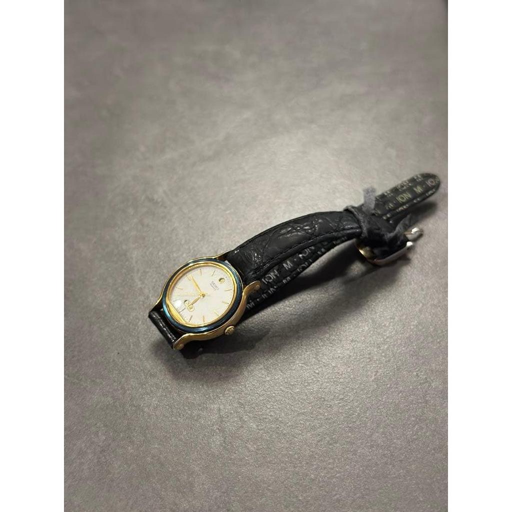 Used Vintage SEIKO Quartz Ladies Watch Gold Black