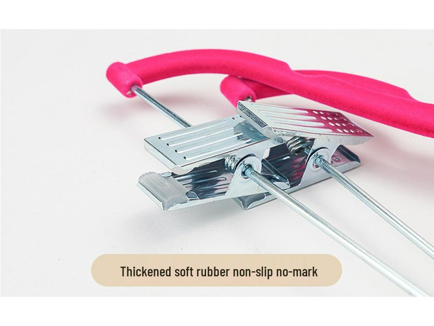 Children's Non-slip Flocked Hangers with Metal Clips for Clothing Displays