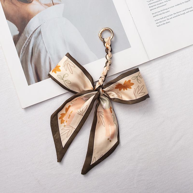 Silk Scarf Pendant Keychain: Versatile Bag Charm & Keyring
