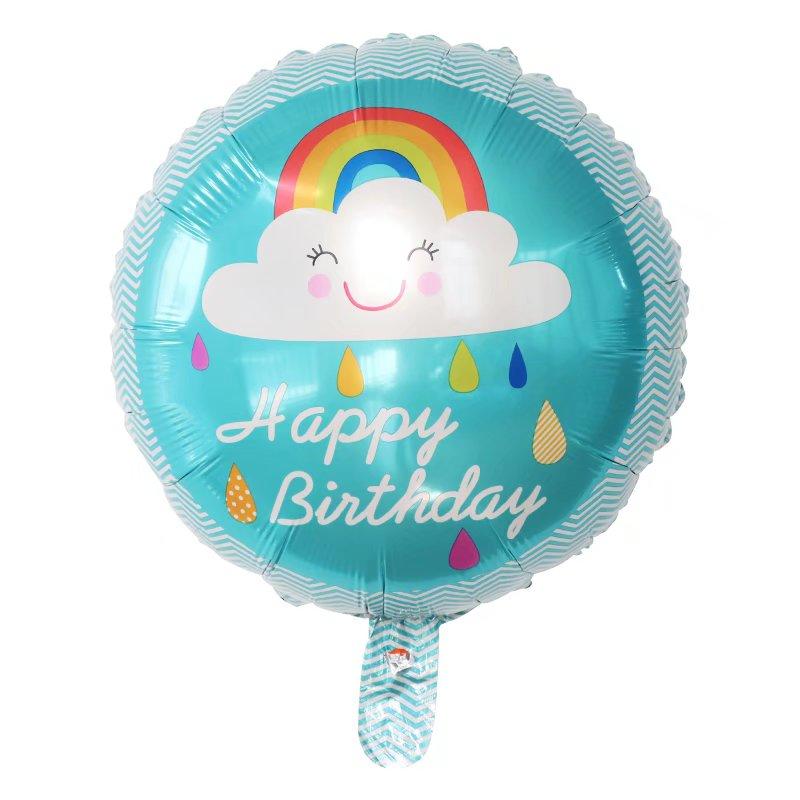 50Pcs/lot 18inch English Happy Birthday Aluminum Foil Balloon Round Helium Balloon Kids Birthday party decoration Air Golobs