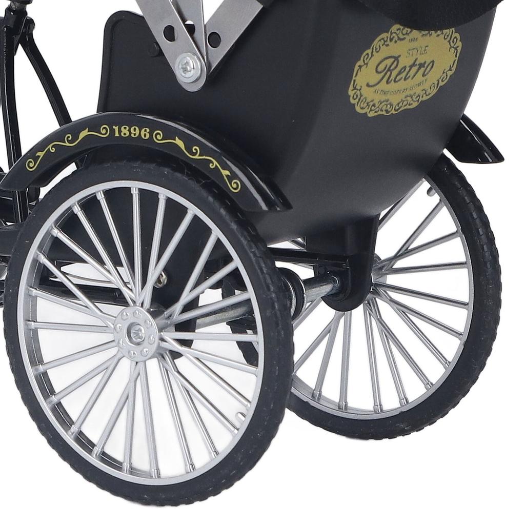 Rickshaw Model Retro Design Decorative Interesting Alloy 3 Wheel Rickshaw Desktop Ornament for Decoration