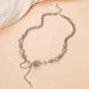 Women Choker Necklace Fairy Glass Necklace Collarbone Chain Necklace Elegant Silver-Color Party Choker