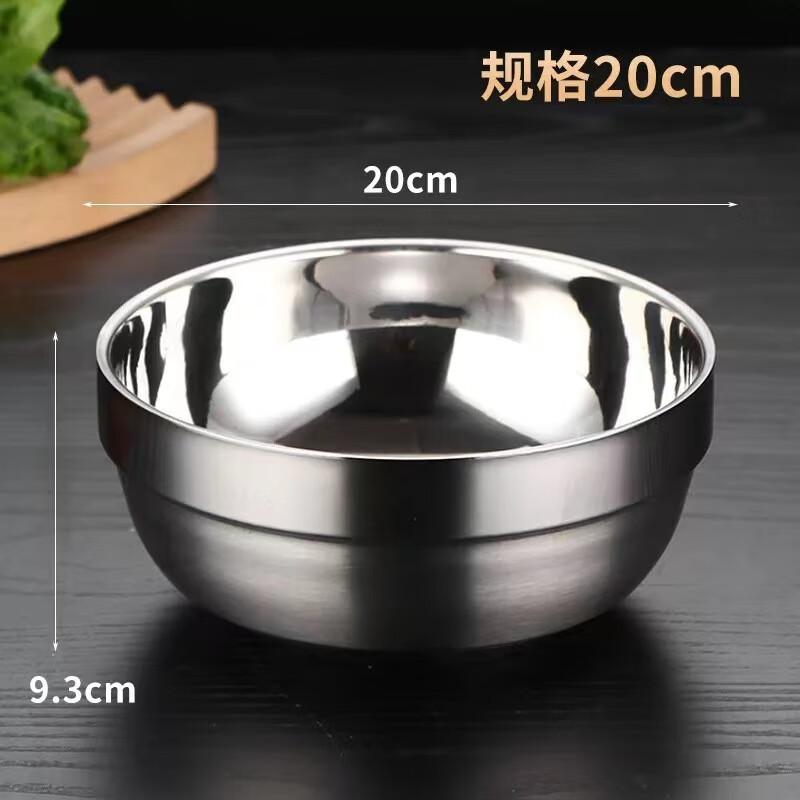 SuLi 304 Stainless Steel Double-Layer Anti-Scald Bowl