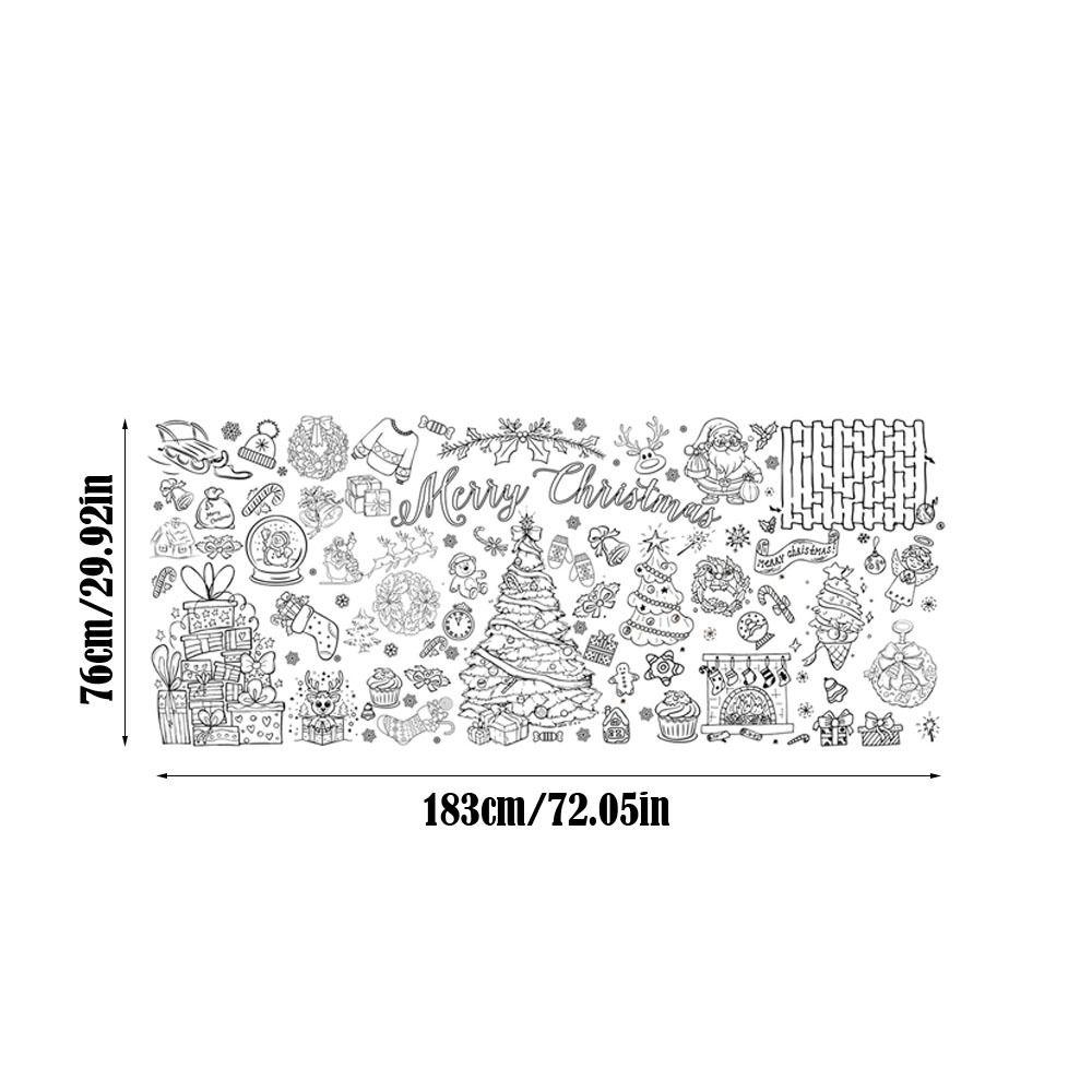 Funny Large Christmas Coloring Poster for Drawing Paper DIY Doodle Tablecloth Christmas Background Decor Christmas Decor