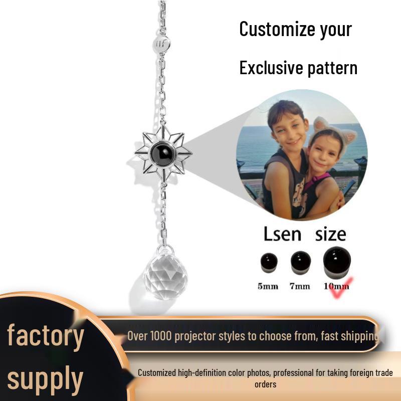 10mm Sunflower Pendant with  I Love You  Projection in 100 Languages – Perfect for Thanksgiving & Christmas Gifts