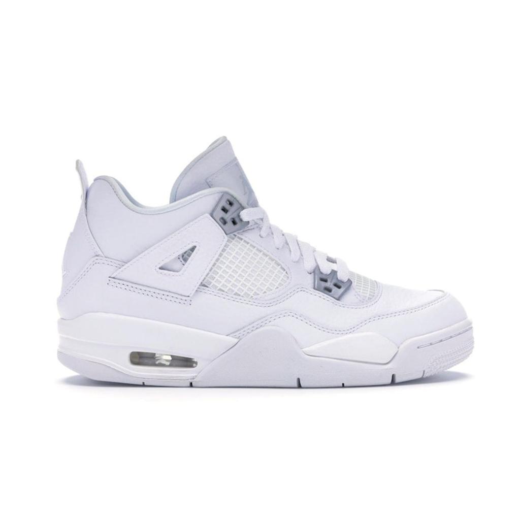 Air Jordan 4 Retro GS Pure Money 2017 Kids Sneakers White Metallic-Silver Pure-Platinum 408452-100