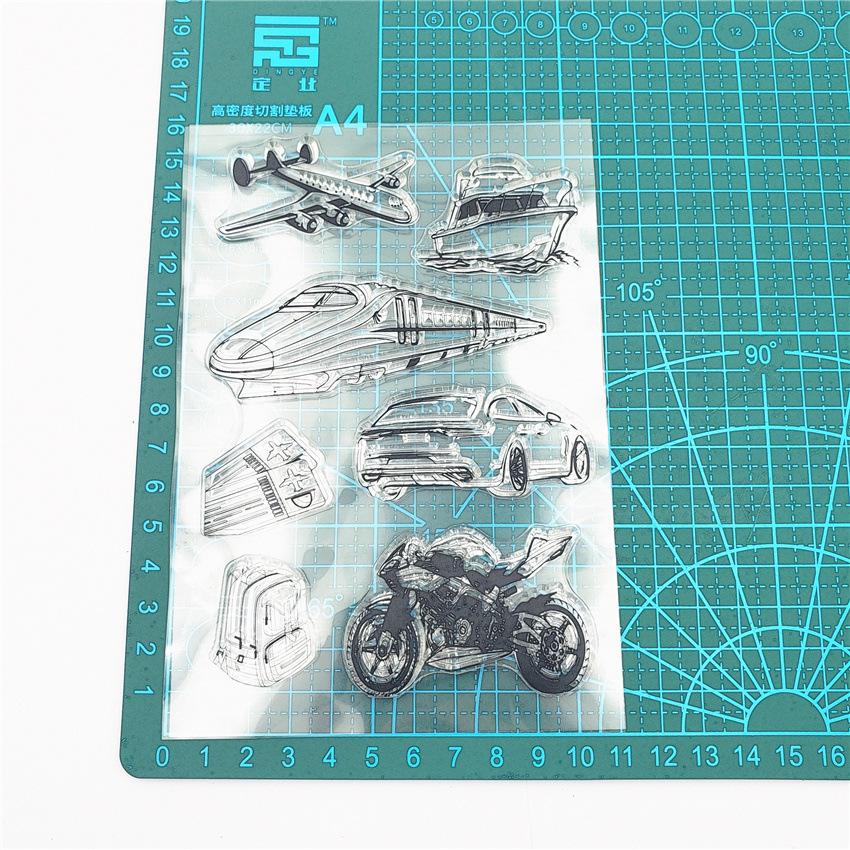 Bus Car Plane Transparent Silicone Clear Stamps for Seal DIY Scrapbooking Photo Album Decor Art Motorcycle Bike Ship Traffic