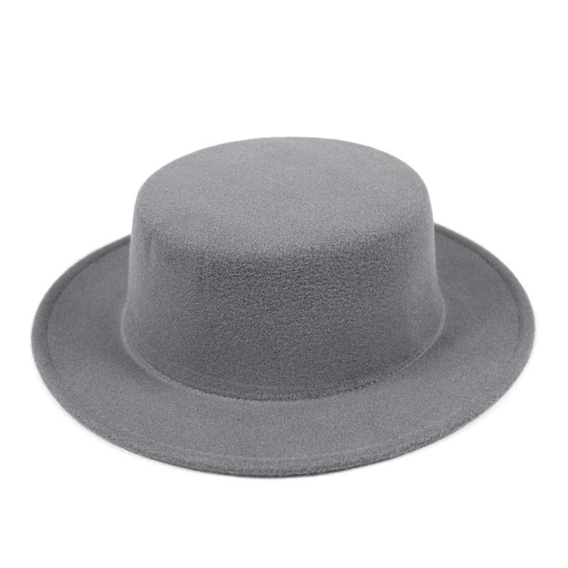 Unisex Retro Flat Brim Jazz Fedora - Autumn/Winter Wide Brim Hat for Street Style & Sunshade