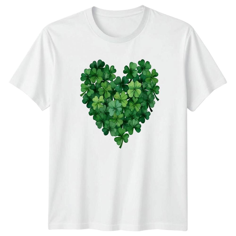 Green Clover Heart Shamrock Love TShirt Irish Luck St Patricks Day S
