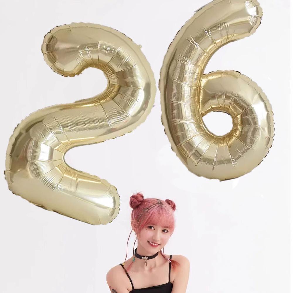 40 Inch Platinum 0-9 Aluminum Foil Balloons Birthday Wedding Anniversary Party Decorations Foil Balloons Baby Shower Decorations