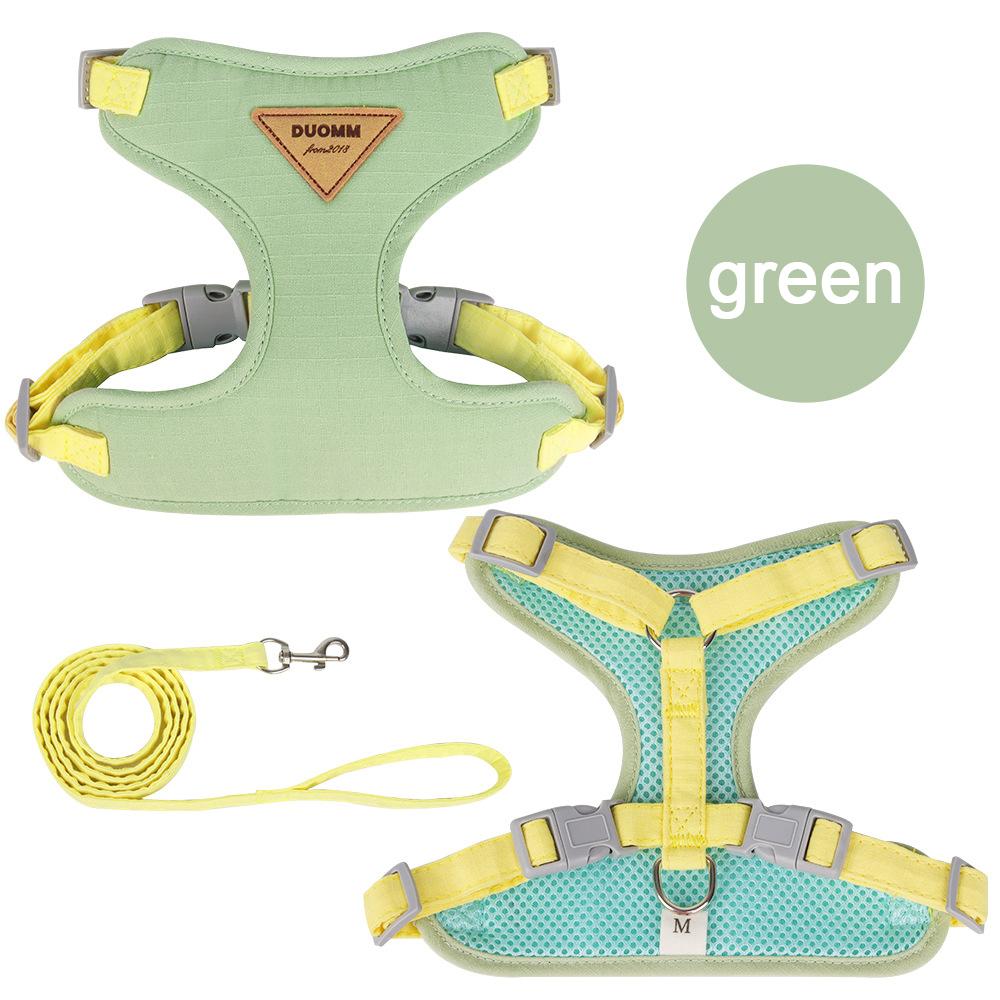 Soft Breathable Mesh Dog Harness and Leash Set, No-Pull Pet Vest Harness for Small Medium Dogs, Adjustable Reflective Puppy Walk