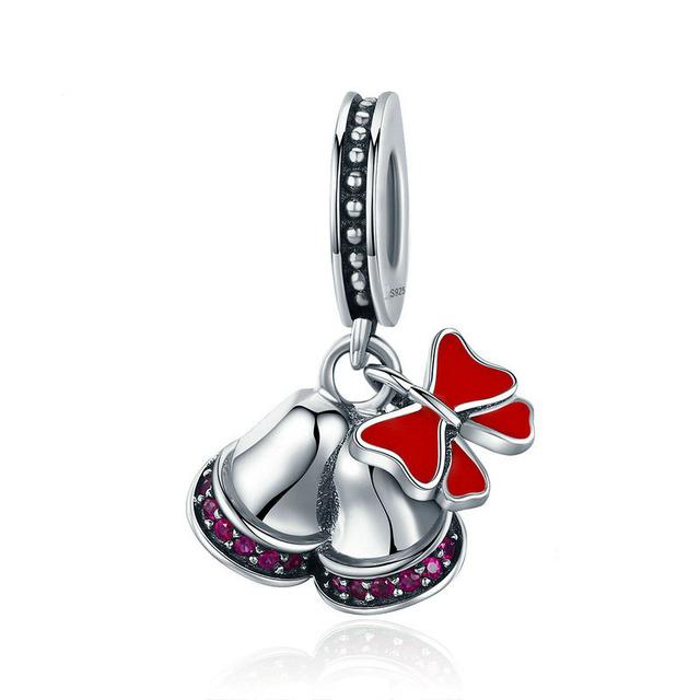 New Christmas Gift Red Strawberry Tree Hat Diy Bead Fit Original Charms Silver 925 Bracelet For Girl Fashion Jewelry