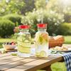 Heat Resistant Glass Water Bottle with Straw Silicone Lid Drink Cup Food Grade Juice Bottle  Bar