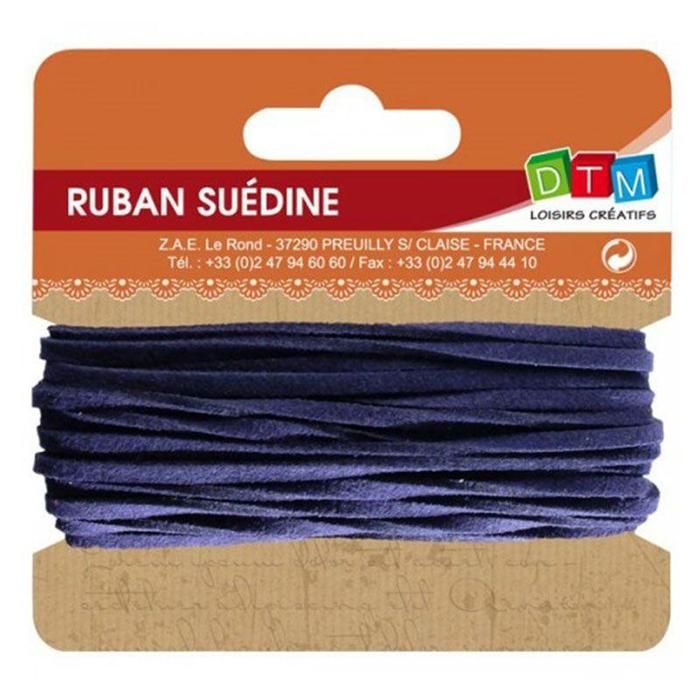 Ruban suédine 5 m - Bleu marine
