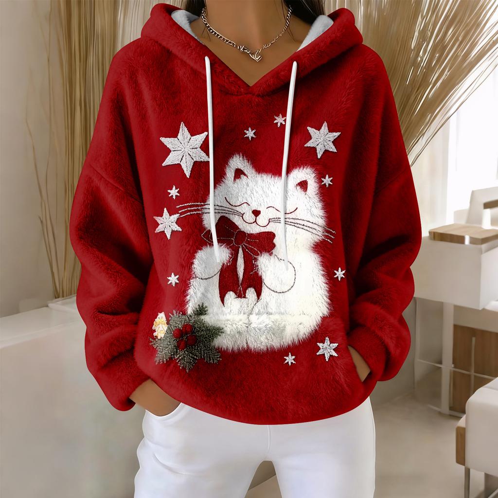 Hoodies For Women Oversized Winter Plush Cute Sweatshirts Pullover Trendy Fall Winter Clothes