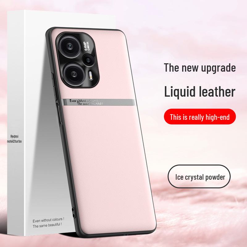Redmi Note 12 Turbo Leder Anti-Fall Schutzhülle, Einteiliges Design