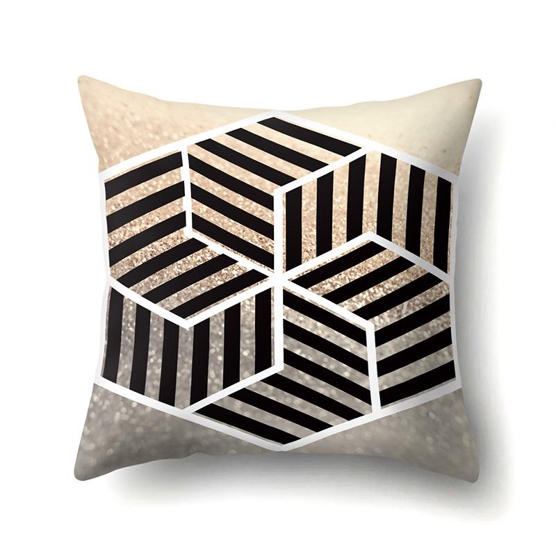 Nordic Pillow Ins Style Polyester Pillow Case Car Decoration Home Printed Car Waist Cushion Pillow Case