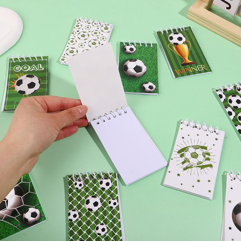 10Pcs Soccer Spiral Pocket Notebooks Mini Notepad for Kids Sports Birthday Party Favors Pinata Filler Christmas Gift Supplies