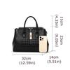 Aidrani Genuine Leather Women's Handbag, Fashion Crocodile Pattern Design, High-end Luxury Cowhide Bag Large Capacity