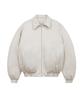 Standarderror 87-Stan103 Utility Collar Balloon Suede Short Padded Jacket Ivory