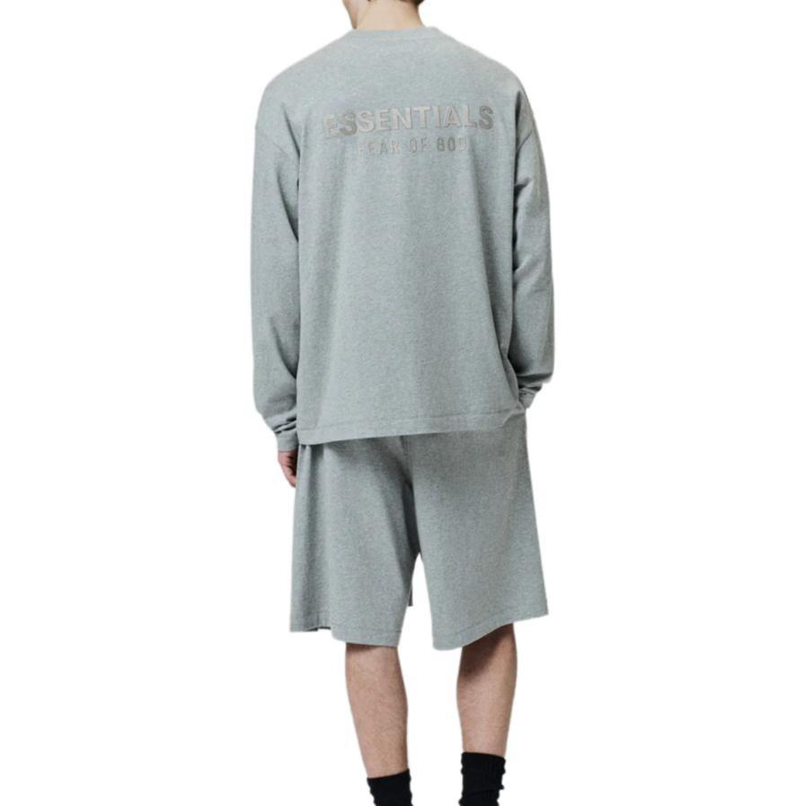 Fear of God Essentials Classic Short-Sleeve Tee Concrete Heather Men Tops Grey 125SP254205F