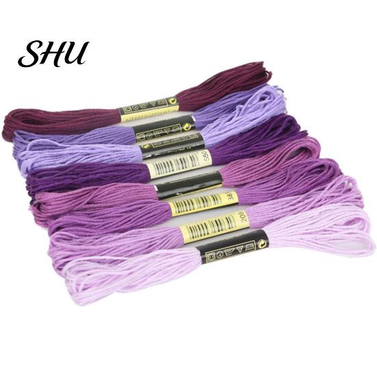Colorful Thread 8Pcs 7.5m Cross Stitch Embroidery Cotton Skein DIY Craft Sewing Skeins for