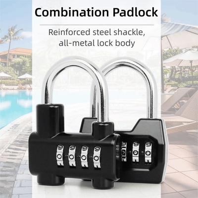 4 Dial Digit Combination Padlock Waterproof Weatherproof Protection Security Code Lock Resettable Heavy Duty Password Padlock