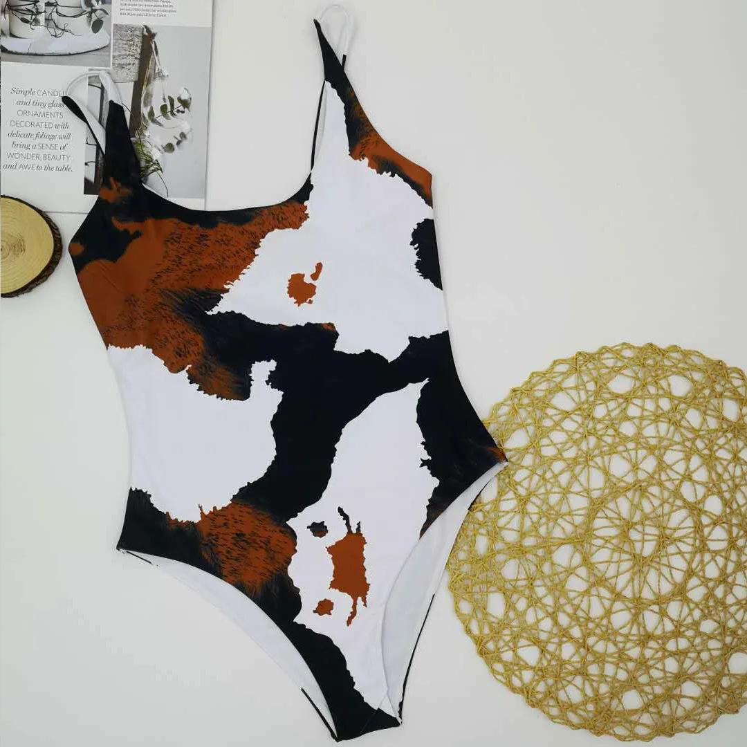 

Цельный купальник Женский купальник с принтом коровы U-образный вырез купальный костюм пляжная одежда новый Trajes De Bano Mujer Maio Feminino Praia M