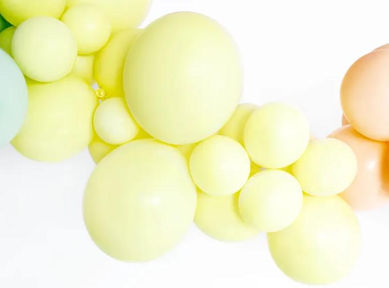 Balony Pastelowe Żółte Urodziny 12Cm 100Szt.