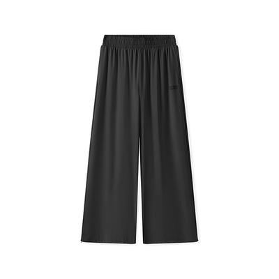 Loose Soft Comfortable Sports Wide Leg Casual Pants Women Bottoms Carbon-Black L225W130-0018