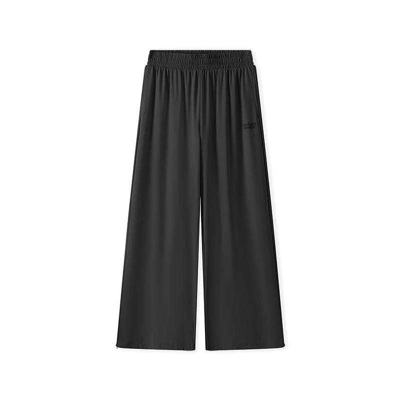 Skechers Loose Soft Comfortable Sports Wide Leg Casual Pants Women bottoms Carbon-Black L225W130-0018 S
