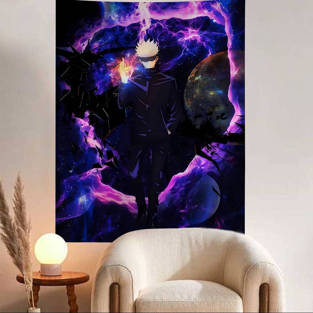 Jujutsu Kaisen Gojo Satoru Chart Tapestry Art Science Fiction Room Home Decor Cheap Hippie Wall Hanging
