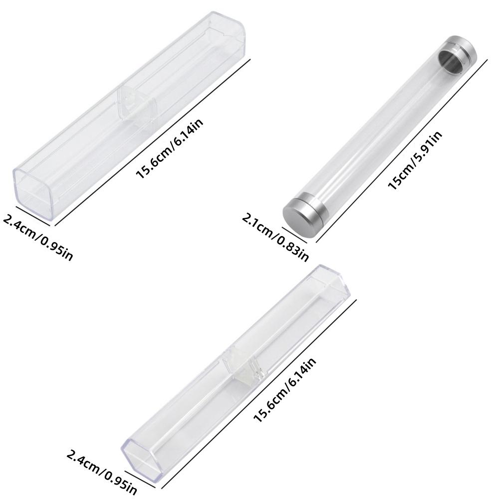 3 PCS/box Single Pen Transparent Pen Case Ballpoint Pen Protection Case Delicate Pen Plastic Packing Case Mini Pencil Case Gifts